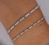 1-2 Carat Blue & White Lab Grown Diamond 4-Prong 14K White Gold Tennis Bracelet