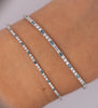 1-2 Carat Blue & White Lab Grown Diamond 4-Prong 14K White Gold Tennis Bracelet