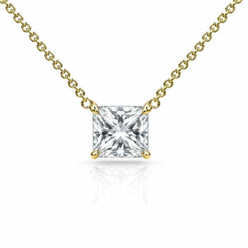 1-2 Carat Princess Cut Lab Diamond 14K Floating Pendant Necklace – Assay Jewelers