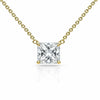 1-2 Carat Princess Cut Lab Diamond 14K Floating Pendant Necklace