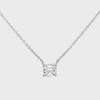 1 Carat Cushion-Cut Lab Grown Diamond Solitaire Pendant Necklace in 14K White Gold 16 Inch Chain