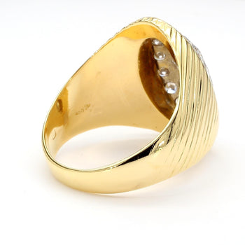 1 Carat Diamond Cluster Ribbed Dome 18K Gold Two Tone Ring – Assay Jewelers