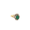 1 Carat Emerald and Baguett Diamond Halo Ring in 14k Gold-ASSAY-ASSAY