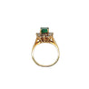 1 Carat Emerald and Baguett Diamond Halo Ring in 14k Gold-ASSAY-ASSAY