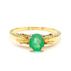 1 Carat Oval Cut Colombian Emerald 14K Gold Engagement Ring