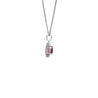 1 Carat Oval Cut Ruby & Diamond Halo Pendant Necklace in 14K White Gold