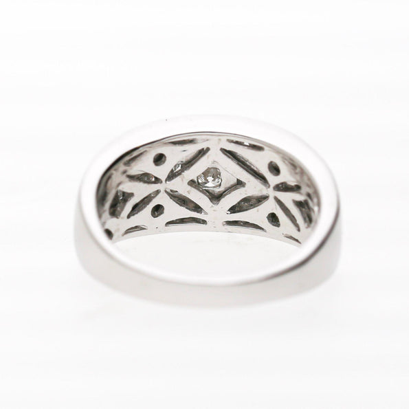 1 Carat Round & Baguette Diamond Channel Set Platinum 3 Row Band Ring
