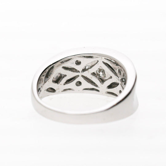 1 Carat Round & Baguette Diamond Channel Set Platinum 3 Row Band Ring