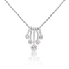 1 Carat Round Cut Diamond 5 Stone Platinum Dancing Pendant Necklace