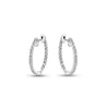 Natural 1 Carat TW Diamond Eternity Inside Out 18mm Hoop Earrings