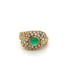 1 Carat Vintage Cabochon Cut Natural Emerald Ring in 18k yellow gold