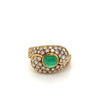 1 Carat Vintage Cabochon Cut Natural Emerald Ring in 18k yellow gold