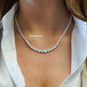 16 Carat Diamond 3-Prong 14K White Graduating Riviera Tennis Necklace