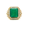 10 Carat Colombian Emerald & Diamond Halo Split Shank in 18K Gold Statement Ring