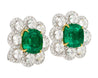 10 Carat Colombian Emerald GRS Certified Cushion Cut Minor Oil Diamond Earrings