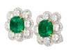 10 Carat Colombian Emerald GRS Certified Cushion Cut Minor Oil Diamond Earrings