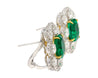 10 Carat Colombian Emerald GRS Certified Cushion Cut Minor Oil Diamond Earrings