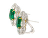 10 Carat Colombian Emerald GRS Certified Cushion Cut Minor Oil Diamond Earrings