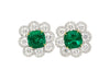 10 Carat Colombian Emerald GRS Certified Cushion Cut Minor Oil Diamond Earrings