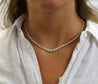 10 Carat Natural Diamond Graduated Tennis Necklace 18K White Gold 16.5 Inches