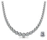 10 Carat Natural Diamond Graduated Tennis Necklace 18K White Gold 16.5 Inches