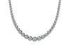 10 Carat Natural Diamond Graduated Tennis Necklace 18K White Gold 16.5 Inches