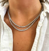 10 Carat Natural Diamond Two Strand Riviera Graduated Tennis Necklace Platinum