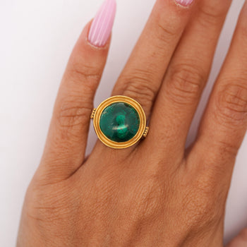 10 carat Colombian Emerald AGL Certified Egyptian Revival 14K Gold Ring – Assay Jewelers