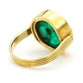 10 carat Colombian Emerald AGL Certified Egyptian Revival 14K Gold Ring – Assay Jewelers