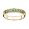 10 carat Emerald and Diamond 2-Row Bangle Bracelet in 14k Gold