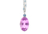 100 Carat Oval Cut Pink Kunzite with Aquamarine & Diamond Pendant in 18K White Gold