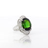 10.47 Carat Green Oval Cut Tourmaline & Diamond in Platinum Cocktail Ring