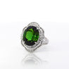 10.47 Carat Green Oval Cut Tourmaline & Diamond in Platinum Cocktail Ring