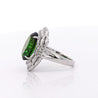 10.47 Carat Green Oval Cut Tourmaline & Diamond in Platinum Cocktail Ring