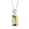 10.52 Carat Forrest Green Tourmaline Emerald Cut 18K Gold Pendant Necklace