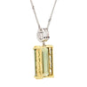 10.52 Carat Forrest Green Tourmaline Emerald Cut 18K Gold Pendant Necklace