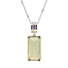 10.52 Carat Forrest Green Tourmaline Emerald Cut 18K Gold Pendant Necklace