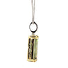 10.52 Carat Forrest Green Tourmaline Emerald Cut 18K Gold Pendant Necklace