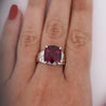 10.96 Carat Rubellite Tourmaline and Diamond Accent Platinum Ring