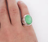 11 Carat Grade A Jadeite Jade Fei Cui Bezel Set Unisex Solitaire Ring