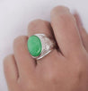 11 Carat Grade A Jadeite Jade Fei Cui Bezel Set Unisex Solitaire Ring