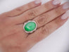 11 Carat Grade A Jadeite Jade Fei Cui Bezel Set Unisex Solitaire Ring