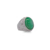 11 Carat Grade A Jadeite Jade Fei Cui Bezel Set Unisex Solitaire Ring