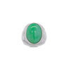 11 Carat Grade A Jadeite Jade Fei Cui Bezel Set Unisex Solitaire Ring-ASSAY