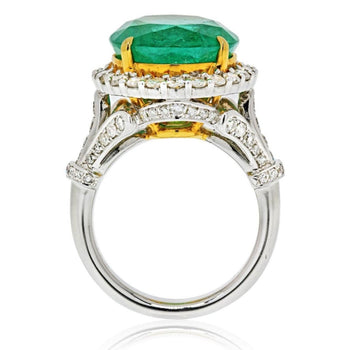 11 carat Colombian Emerald and Diamond Ring in 18k solid white gold – Assay Jewelers