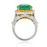 11 carat Colombian Emerald and Diamond Ring in 18k solid white gold - ASSAY