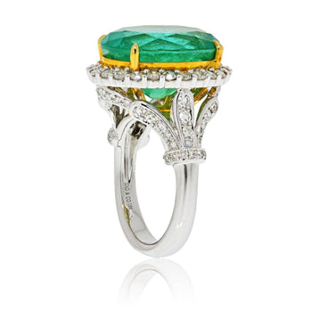 11 carat Colombian Emerald and Diamond Ring in 18k solid white gold – Assay Jewelers