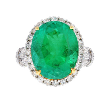 11 carat Colombian Emerald and Diamond Ring in 18k solid white gold – Assay Jewelers