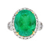 11 carat Colombian Emerald and Diamond Ring in 18k solid white gold - ASSAY