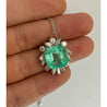 11.54 carat Colombian Emerald and Baguette Diamond Pendant in Platinum - ASSAY